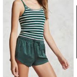 Forever 21 Green ‘“Suede”Cheeky Shorts